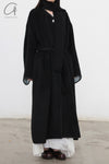 Mutedance 24 Autumn and Winter Collarless Buttoned Belt Long Coat MD-MD24FW20-DARK MD24FW19 MD24FW20